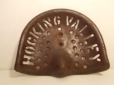Rare Antique vintage cast iron tractor seat Hocking Valley