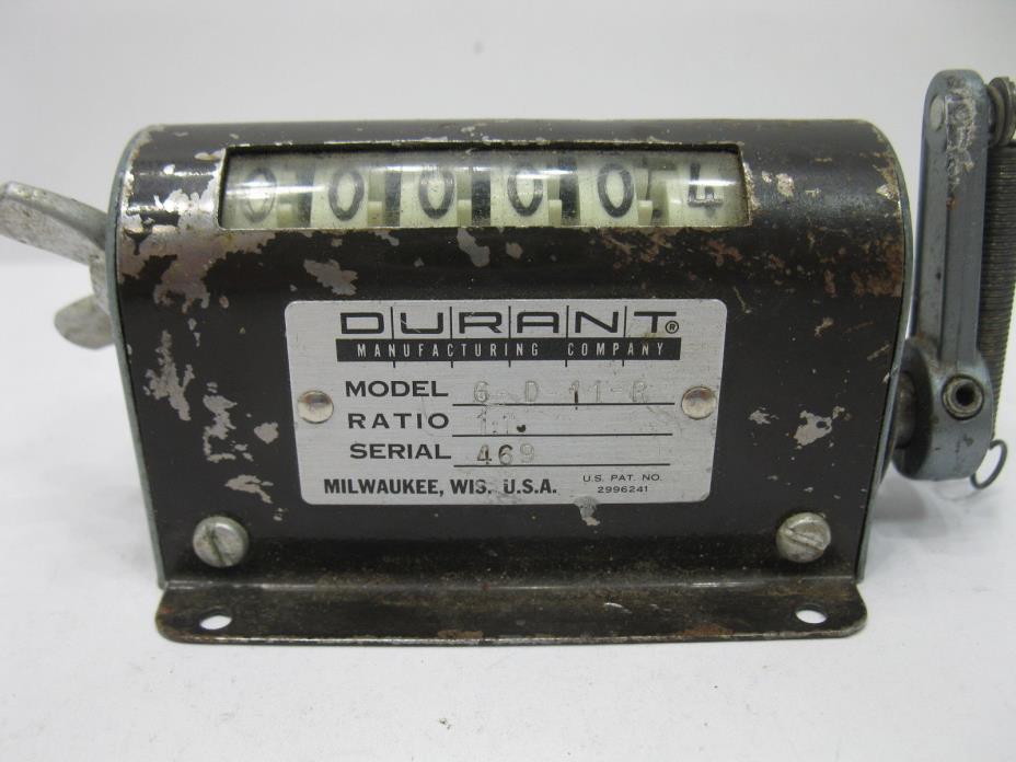 Digit Counter Model 6-D-11-R Works great durrant Manufactoring ratio 1-1