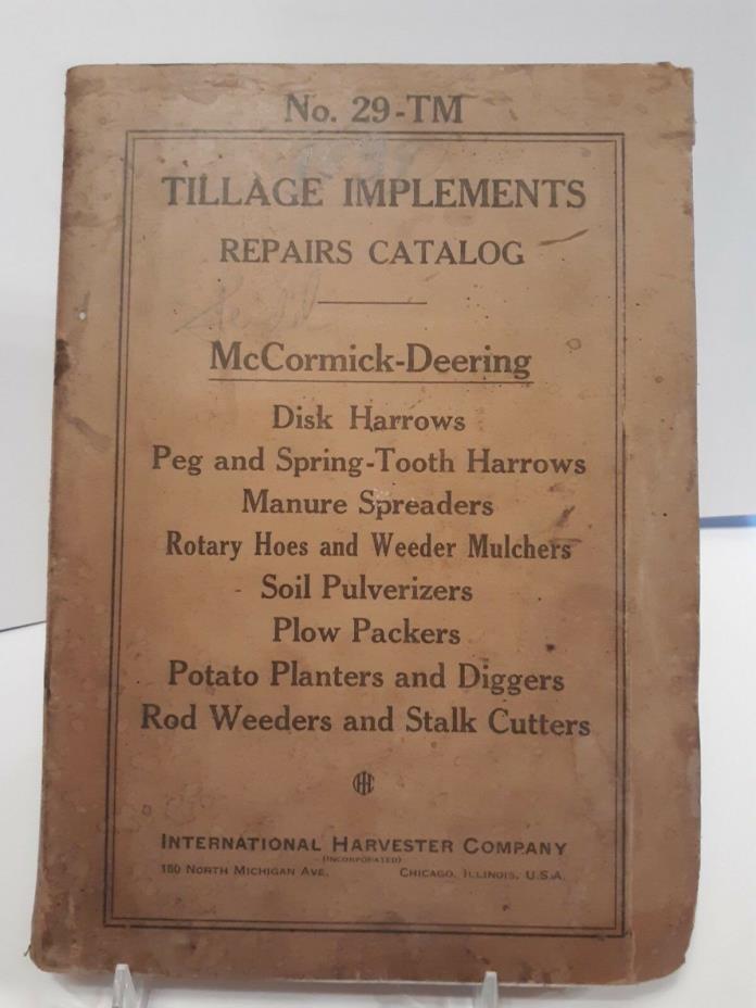 ORIGINAL1939~NO.29-TM REPAIRS CATALOG~MCCORMICK-DEERING TILLAGE IMPLEMENTS~#10