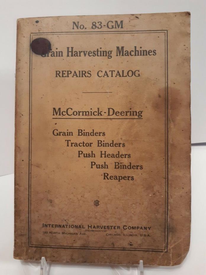 1938~NO.83-GM REPAIRS CATALOG~MCCORMICK-DEERING GRAIN HARVESTING MACHINES~#11