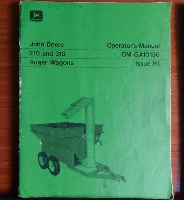 John Deere - 210 310 Auger Wagons - Operator's Manual OM-GA10136