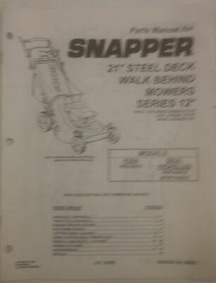 Snapper Parts Manual For 21