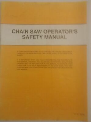 Chain Saw Operator's Safety Manual No. 101 87 19-93
