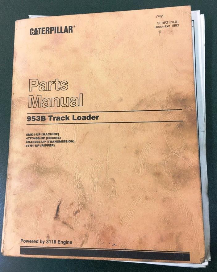 CAT Caterpillar 953B PARTS MANUAL TRACK LOADER SEBP2170-01 MK1 & UP