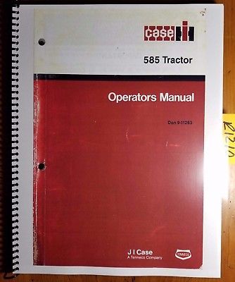 Case IH 585 Tractor Owner's Operator's Manual Don 9-11263 8/87