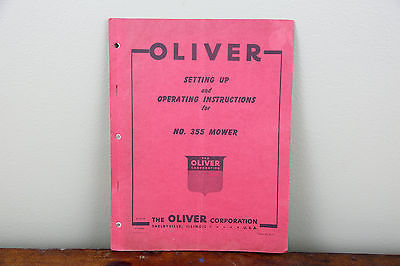 Oliver No. 355 Mower Tractor Operator's ORIGINAL Vitnage Service Parts Manual