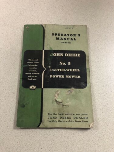 John Deere JD No 5 Caster-Wheel Power Mower Operator's Manual *