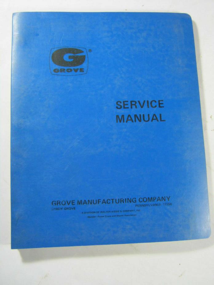 GROVE CRANE  TM1275  SERVICE MANUAL 1975 OEM