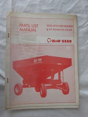 M & W Gear 225SLittle Red Wagon & 10T Running Gear Parts List Manual