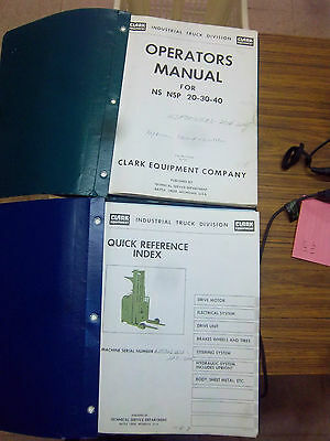 Clark FORK LIFT Manual~NSP-30~Part~OPERATORS~MAINTENANCE~Narrow Aisle Reach~LOT