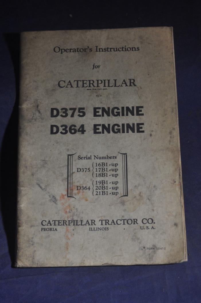 1963 Caterpillar D6 Tractor 74 Inch Guage Parts Book SN 44A1 and Up