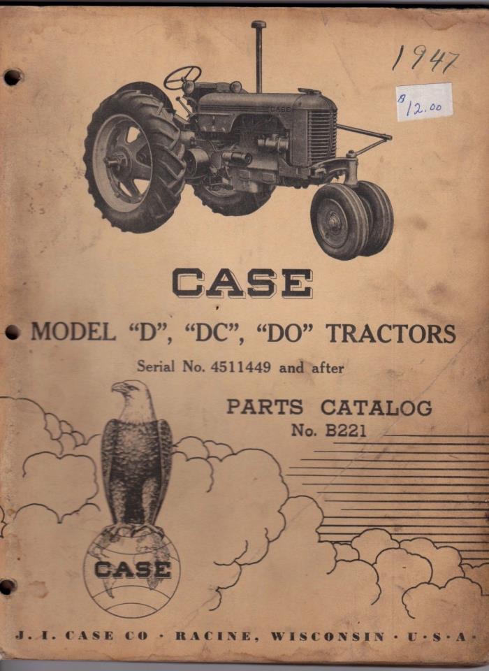 CASE Model D DC DO Tractors 1945 Parts Catalog wolc5
