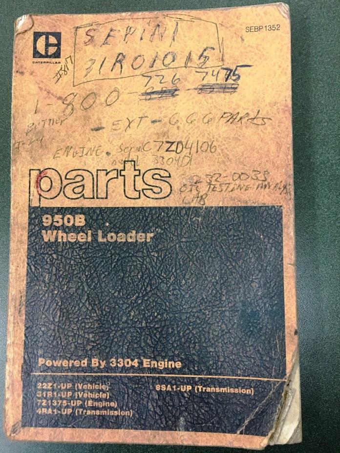 Caterpillar Cat 950B Wheel Loader Parts Manual Catalog 22Z1 SEBP1352