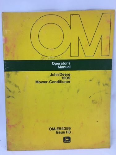 John Deere 1209 Mower-Conditioner Owner Operator Manual OM-E54359