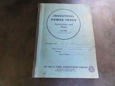 Yale & Towne KG51AT-40 Industrial Power Truck Instructions and Parts Manual