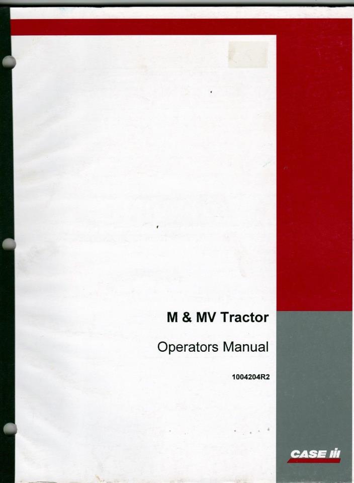CASE IH M & MV Tractors Operators Manual 1004204R2 wolc5