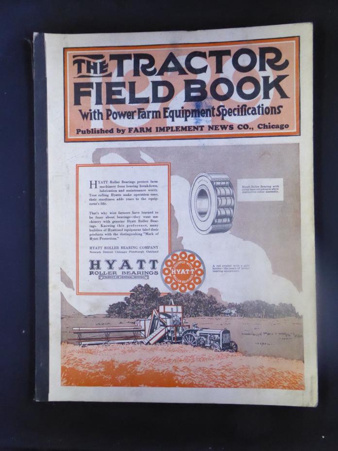 1929 Tractor Field Book with Power Farm Equipment Specifications Rare and Cool!