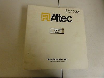 Altec Industries D842-D845 Derrick Maintenance and Parts Manual    749-10012
