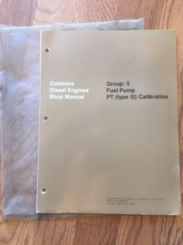 Cummins Diesel Engines Fuel Pump PT Type G Calibration Group 5 Shop Manual New