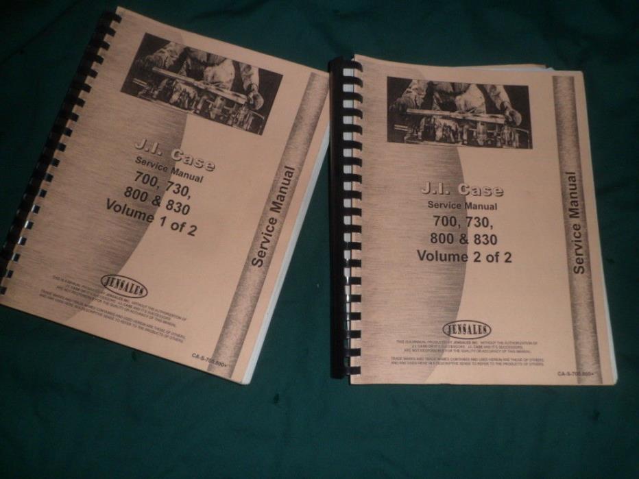 J. I. Case Service Manual, Series 700 730 800 830 volume 1 and 2 ca-s-700, 800+