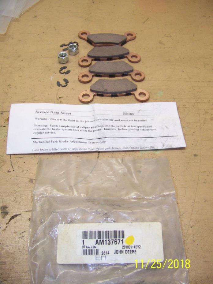 OEM Brake Pad Kit John Deere Gator HPX TX XUV AM137671 Interchange to AM141182