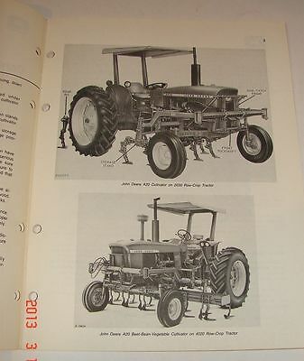 John Deere Op Manual Dealer Service Shop Copy - A20 Row-Crop Cultivator Issue H5