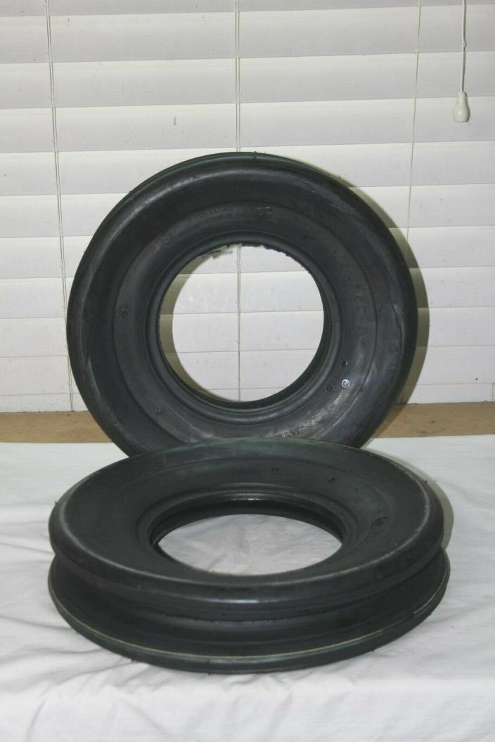 Nanco Smooth Groove Farm Tractor Tubeless Front Tire 4 Ply 16X6.50-8 Pair New