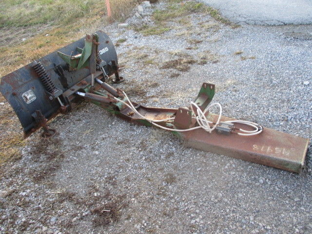 John Deere 365 compact tractor snowplow front snow blade power angle spring trip