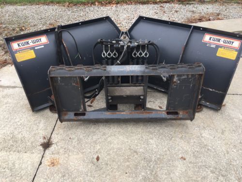 Kwik-Way Skidsteer Loader V Blade Snow Plow flat faced couplers