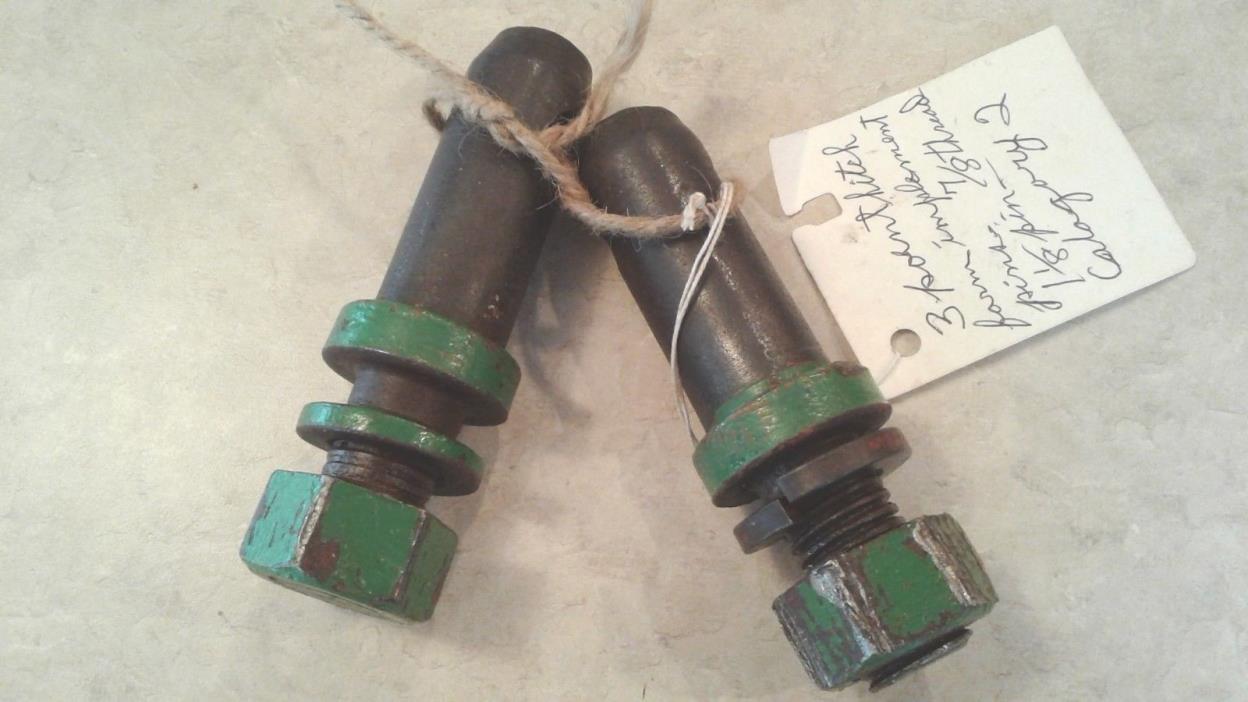 Pr of John Deere Tractor 3 point hitch pins Cat 2  7/8 Thread 1 1/8 pin