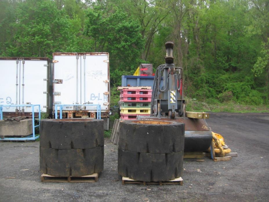 (4) Used Setco Solid Tires On Rims, Size 20.5X55