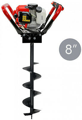 Hole Digger 55CC 1-Man Post Auger Head Powerhead With 8 in. Bit Drilling Tool