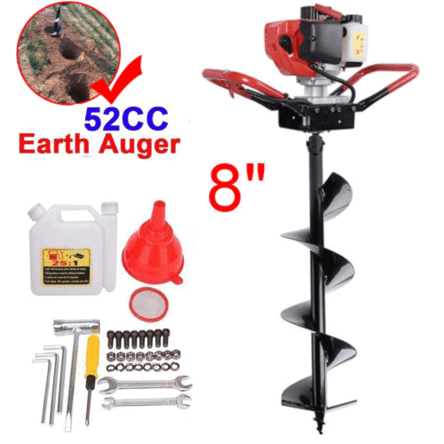 52CC Power Engine Gas Post Hole Digger Earth Auger 8