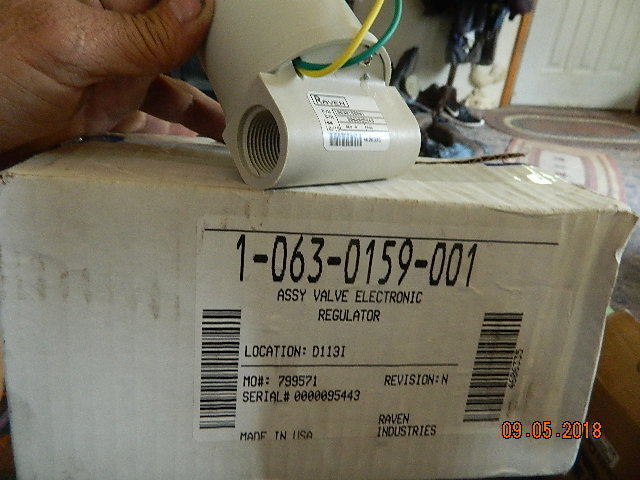 Raven   Sprayer  nos  control  valve   rv70008  10630159001