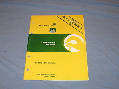 JOHN DEERE 375 SKID STEER LOADER OPERATORS MANUAL 1986 OM-M72239