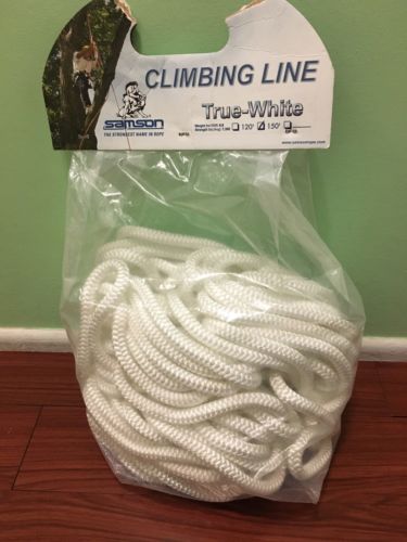 Samson True White Tree Climbing Rope,Rated 7300Lb,12Strand,Firm 1/2