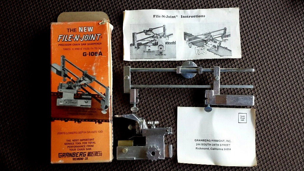 NOS, Granberg File N Joint Bar Mount Chain Saw Sharpener G-106A. With Box