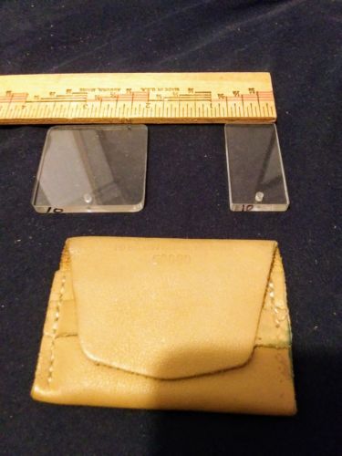 Set of 2 JIM-GEM Rectangular Shape Prisms with Leather Case 10 BAF Clear English