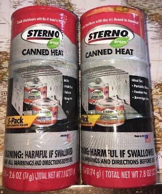 X6 Sterno Canned Heat Cooking Accessories 2.6oz ea. Outdoor Cooking Fuel