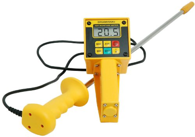 Draminski Hay & Straw High-Moisture Meter with Probe Plus Temperature Display