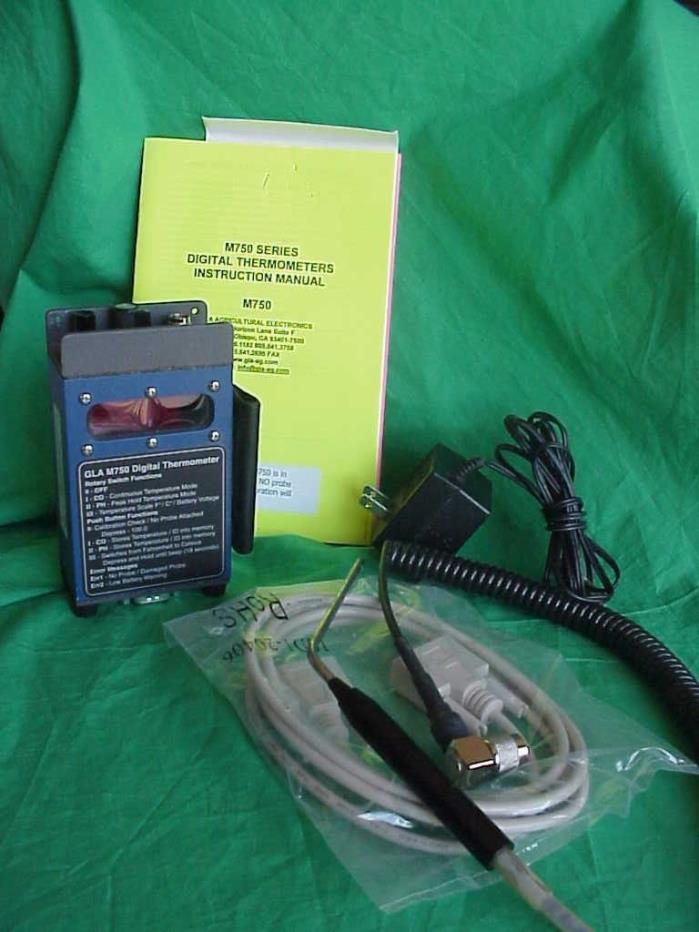GLA M750 Digital Livestock Thermometer Rechargeable w/ Probe