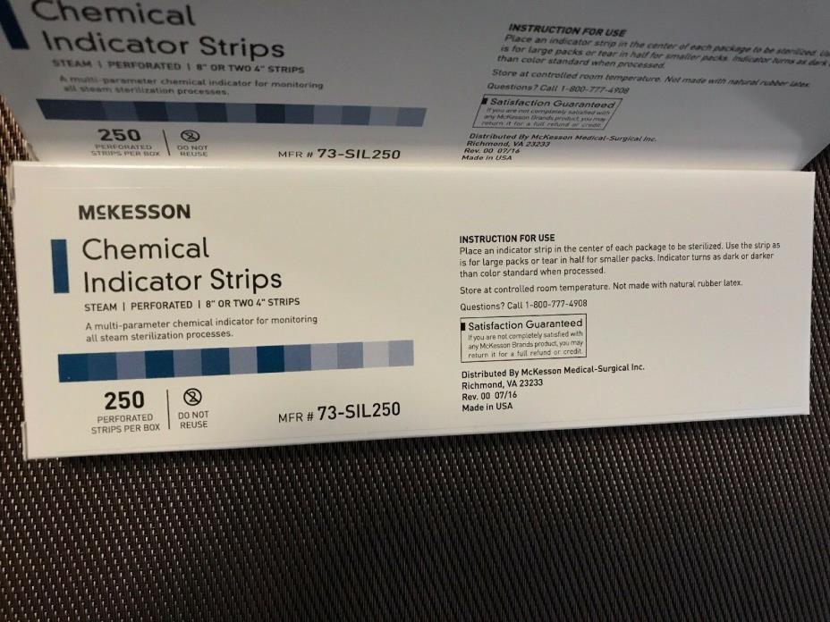 MCKESSON CHEMICAL INDICATOR STRIPS 250/BOX  STEAM STERILIZER PROCESSES