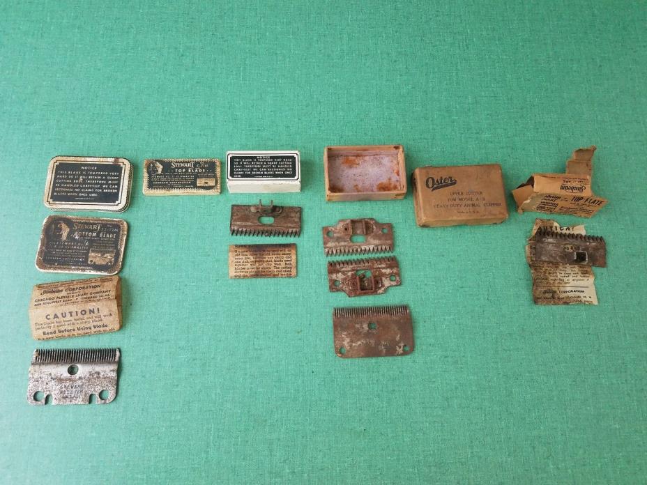 Vintage Stewart Clipper Plate Tins Blades Chicago Flexible Shaft Co. Lot of 6