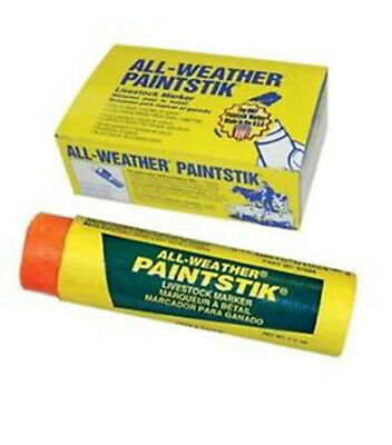 All Weather Paintstik Paint Sticks Livestock Marker Swine Cow *Box of 12* Orange
