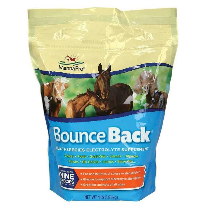 MANNA PRO BOUNCE BACK ELECTROLYTE SUPPLEMENT STRESS DEHYDRATION 4 lbs 9 SPECIES