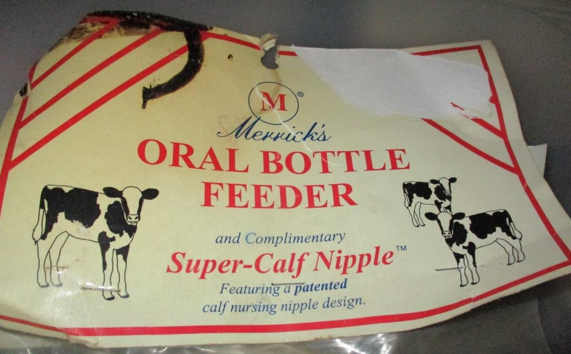 MERRICK'S ORAL CALF FEEDER w/BOTTLE 2Qt. Bottle Easy Operation Clamp w/Nipple