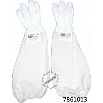 3XL Adult Pro White Cowhide Leather Cheap Beekeeper Sting Bee Protective Gloves