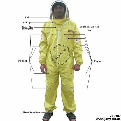 Women's Small Bee Suits Jawadis Yellow Beekeeper Bee Suit & Removable Fence Veil