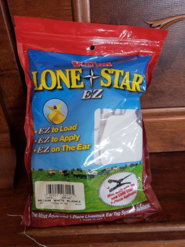 Y-TEX Lone Star MEDIUM WHITE BLANK tags--NEW