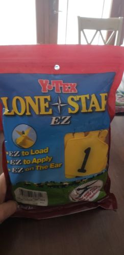 Y-Tex Large 4 Star Cattle Ear Tags Yellow Numbered 1-25